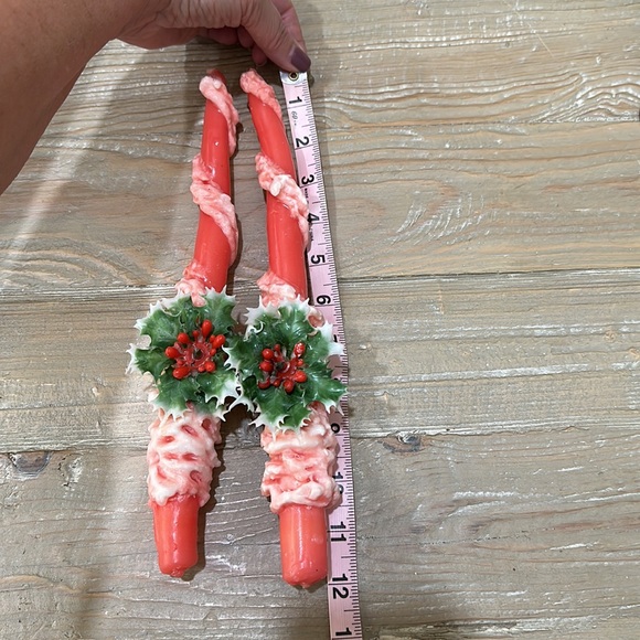 Vintage Penn Wax Works Christmas Holly Taper Candles - Picture 4 of 7